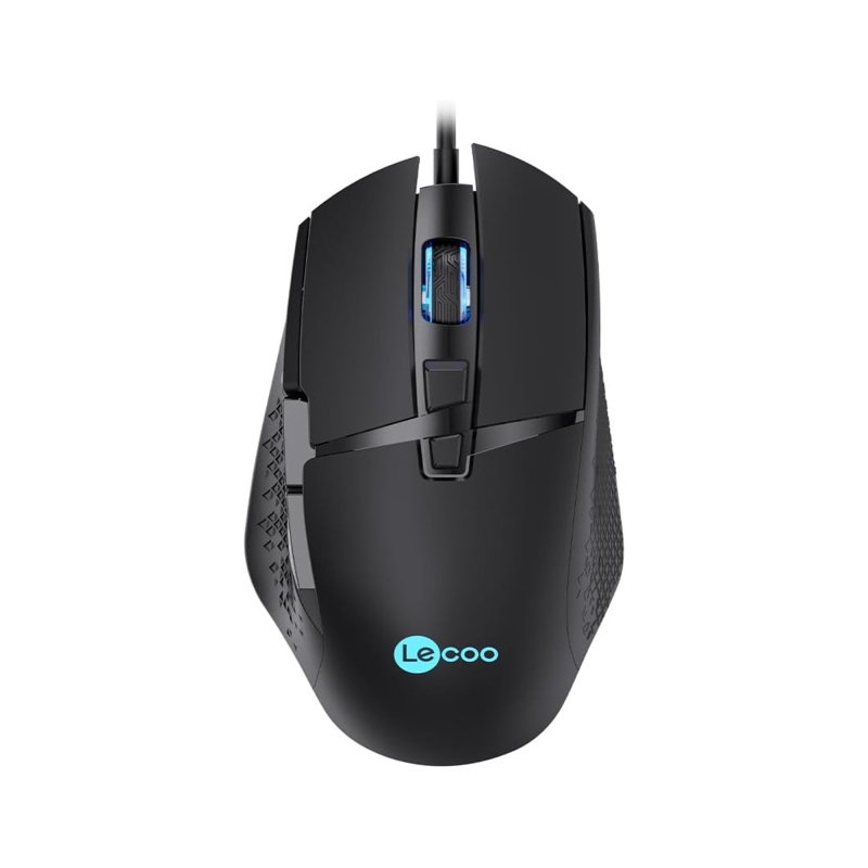 Lecoo MG1101 Kablolu 6400DPI 8 Tuşlu RGB LED Aydınlatmalı PC, Mac, Dizüstü Bilgisayar Uyumlu Gaming Optik Mouse Siyah - 1