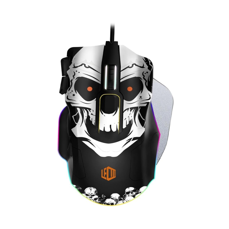 Lecoo MG1102 Kablolu RGB 8200DPI 10 Makro Tuşlu Gaming Oyuncu Mouse & Mousepad - 1