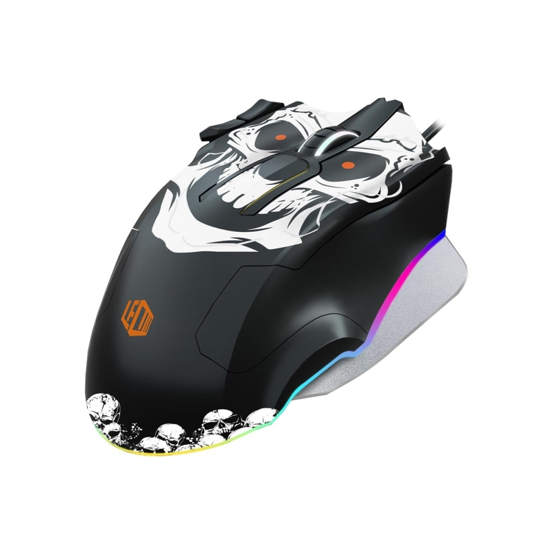 Lecoo MG1102 Kablolu RGB LED Aydınlatmalı 8200DPI 10 Makro Tuşlu Win Mac Uyumlu Gaming Mouse ve Mousepad Siyah - 8