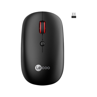 Lecoo WS211 Dual-Mode Bluetooth ve 2.4GHz WiFi 1600DPI 6 Tuşlu Şarjlı Sessiz Kompakt Kablosuz Optik Mouse Siyah - LeCoo