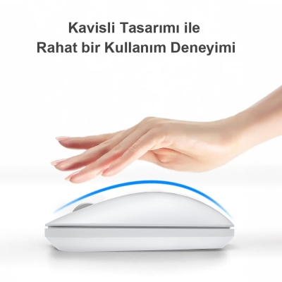 Lecoo WS214 Kablosuz 1200DPI 3 Tuşlu Sessiz, Sağ ve Sol Elle Kullanıma Uygun Optik Mouse Beyaz - 5