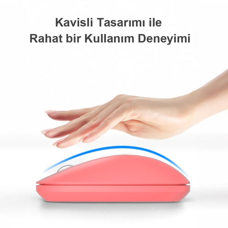 Lecoo WS214 Kablosuz 1200DPI 3 Tuşlu Sessiz, Sağ ve Sol Elle Kullanıma Uygun Optik Mouse Pembe - 5