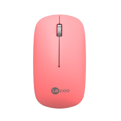 Lecoo WS214 Kablosuz 1200DPI 3 Tuşlu Sessiz, Sağ ve Sol Elle Kullanıma Uygun Optik Mouse Pembe - LeCoo
