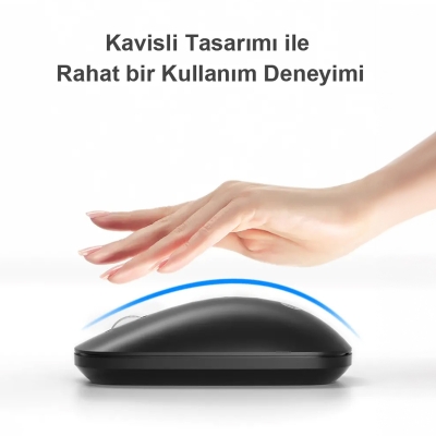 Lecoo WS214 Kablosuz 1200DPI 3 Tuşlu Sessiz, Sağ ve Sol Elle Kullanıma Uygun Optik Mouse Siyah - 5
