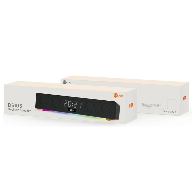 Lecoo DS103 10W RGB Kablosuz Bluetooth Soundbar Hoparlör Radyo Saat/Alarm Aux USB Player Özellikli Speaker - 7
