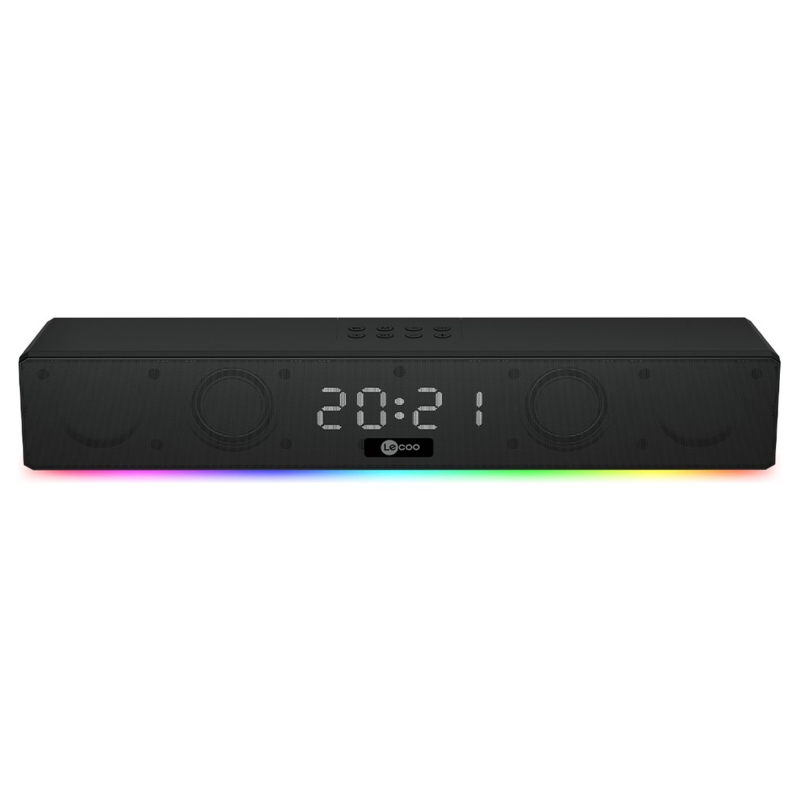 Lecoo DS103 10W RGB Kablosuz Bluetooth Soundbar Hoparlör Radyo Saat/Alarm Aux USB Player Özellikli Speaker - 1