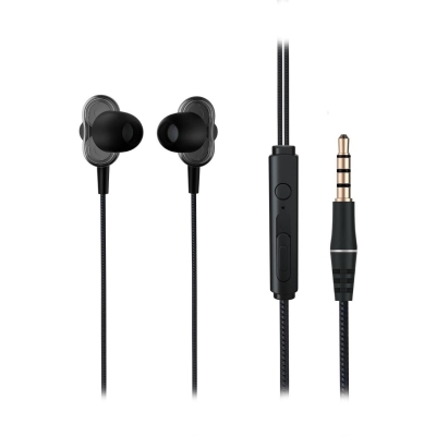 Lecoo EH102 3.5mm Jack Kablolu Kulak İçi Mikrofonlu Dual Driver Kulaklık Siyah - 2