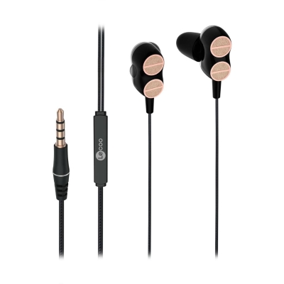 Lecoo EH102 3.5mm Jack Kablolu Kulak İçi Mikrofonlu Dual Driver Kulaklık Siyah - 3