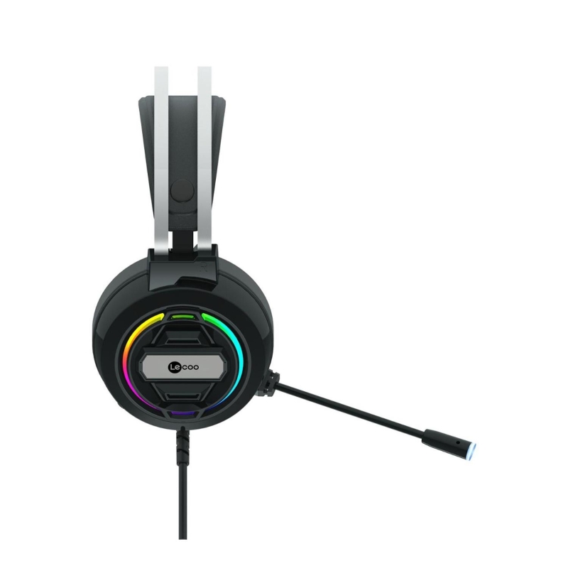 Lecoo HT401 Kablolu USB 2.0 RGB LED Aydınlatmalı Mikrofonlu Kulak Üstü Gaming Kulaklık Siyah - 8