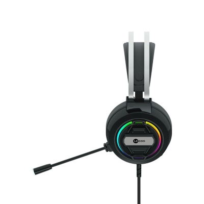 Lecoo HT401 Kablolu USB 2.0 RGB LED Aydınlatmalı Mikrofonlu Kulak Üstü Gaming Kulaklık Siyah - 9