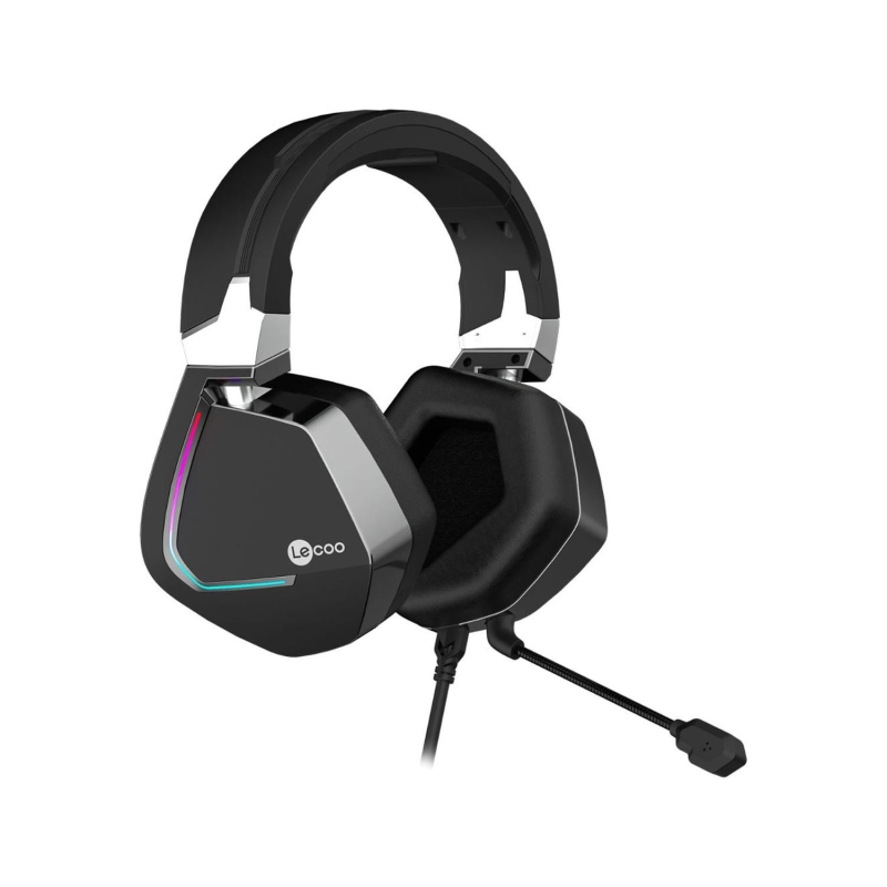 Lecoo HT402 USB Kablolu Surround 7.1 RGB LED Aydınlatmalı Çıkartılabilir Mikrofonlu Kulak Üstü Gaming Kulaklık Siyah - 2