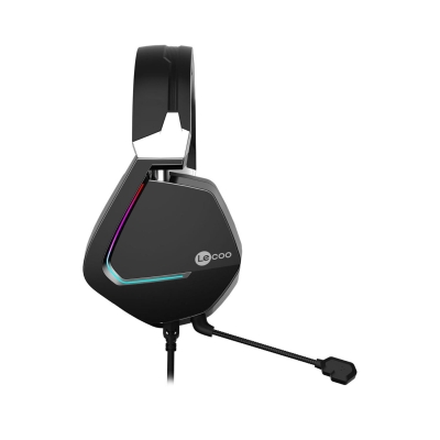 Lecoo HT402 USB Kablolu Surround 7.1 RGB LED Aydınlatmalı Çıkartılabilir Mikrofonlu Kulak Üstü Gaming Kulaklık Siyah - 4