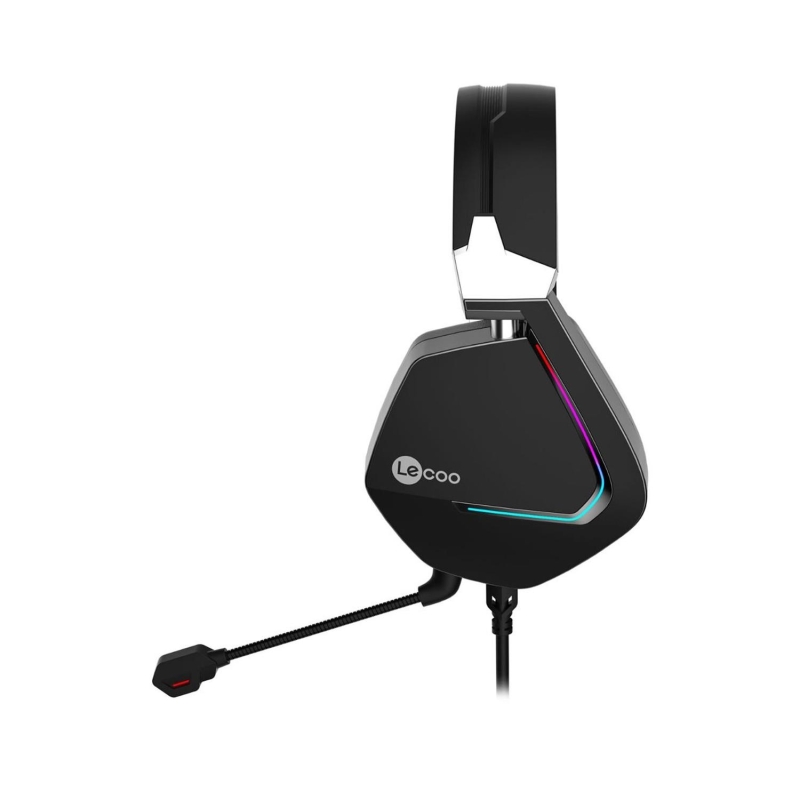 Lecoo HT402 USB Kablolu Surround 7.1 RGB LED Aydınlatmalı Çıkartılabilir Mikrofonlu Kulak Üstü Gaming Kulaklık Siyah - 5