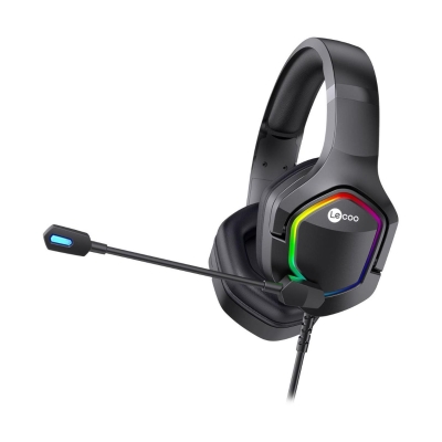 Lecoo HT403 3.5mm Jack + USB Kablolu Kulak Üstü RGB Aydınlatmalı Gaming Kulaklık Siyah - 4