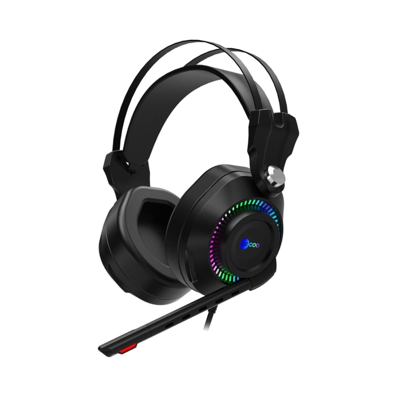 Lecoo HT405 3.5mm Jack+ USB Kulak Üstü RGB LED Aydınlatmalı Kablolu Gaming Kulaklık Siyah - 3