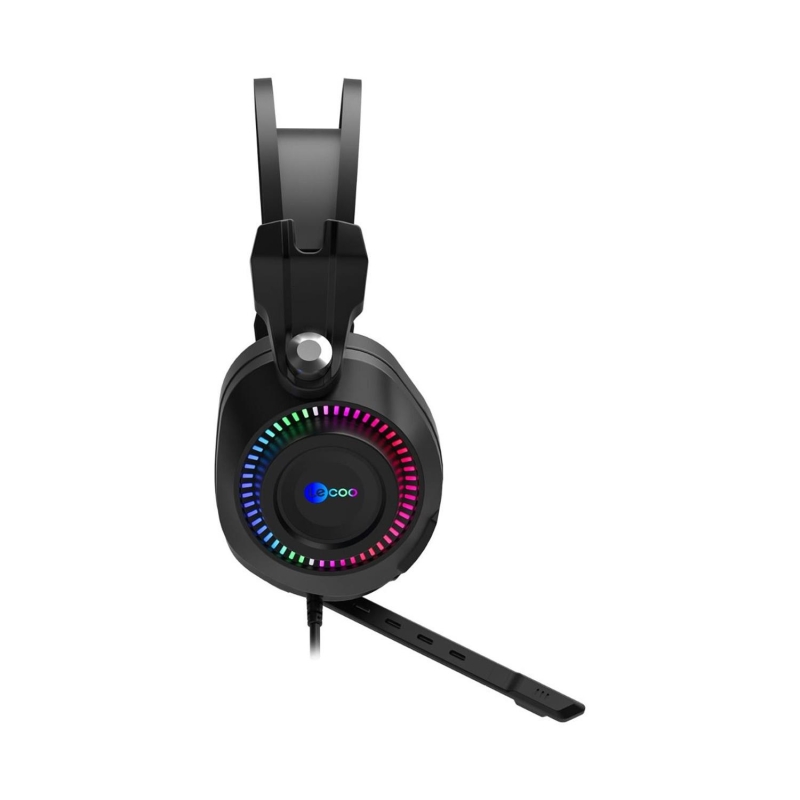 Lecoo HT405 3.5mm Jack+ USB Kulak Üstü RGB LED Aydınlatmalı Kablolu Gaming Kulaklık Siyah - 4