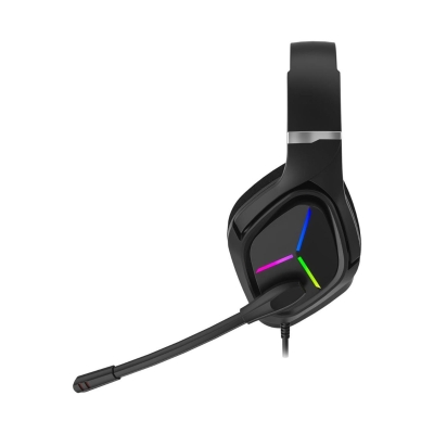 Lecoo HT406 3.5mm Jack+ USB Kulak Üstü RGB LED Aydınlatmalı Kablolu Gaming Kulaklık Siyah - 5