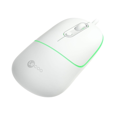 Lecoo MS110 USB Kablolu 2400DPI 4 Tuşlu RGB Sessiz Click Optik Gaming Oyuncu Mouse Beyaz - 2