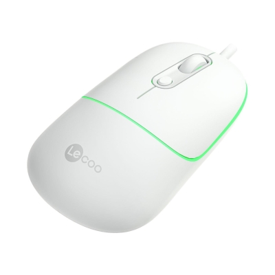 Lecoo MS110 USB Kablolu 2400DPI 4 Tuşlu RGB Sessiz Click Optik Gaming Oyuncu Mouse Beyaz - 4