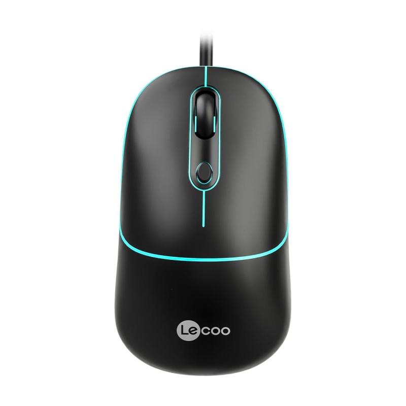 Lecoo MS110 USB Kablolu 2400DPI 4 Tuşlu RGB Sessiz Click Optik Gaming Oyuncu Mouse Siyah - 1