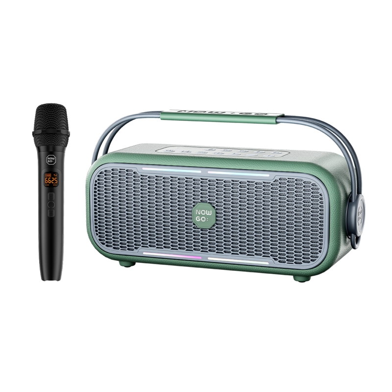 NowGo C1 100W Taşınabilir RGB Bluetooth Hoparlör Mikrofonlu Karaoke Parti Speaker Yeşil - 1