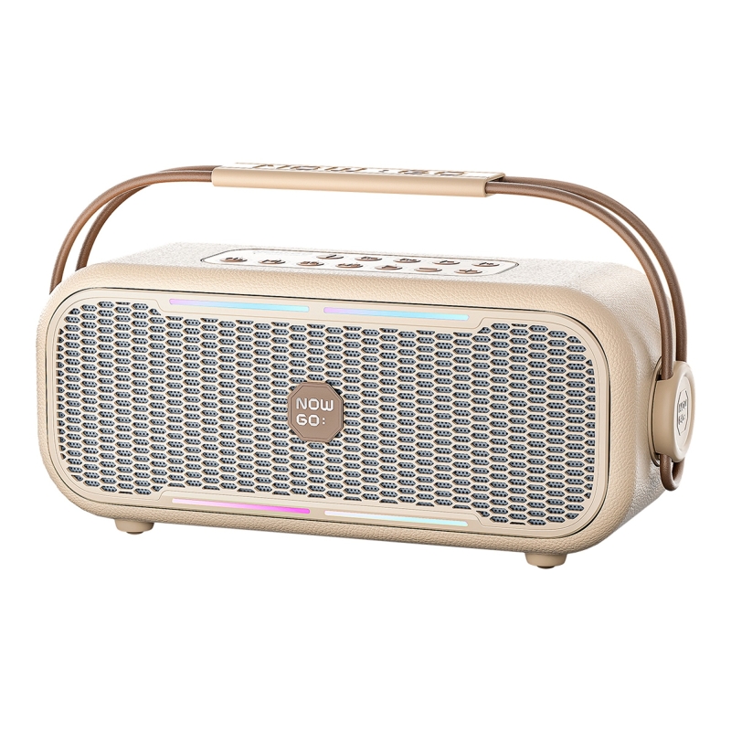 NowGo C2 60W Taşınabilir RGB Bluetooth Hoparlör IPX4 Parti Speaker Bej - 1