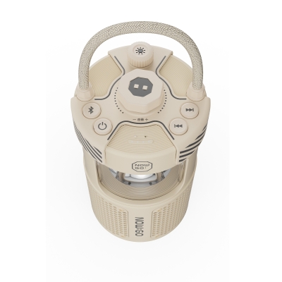 NowGo F1 20W Bluetoooth Hoparlör Taşınabilir Powerbank Kamp Feneri Bej - 2