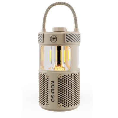 NowGo F1 20W Bluetoooth Hoparlör Taşınabilir Powerbank Kamp Feneri Bej - NowGo