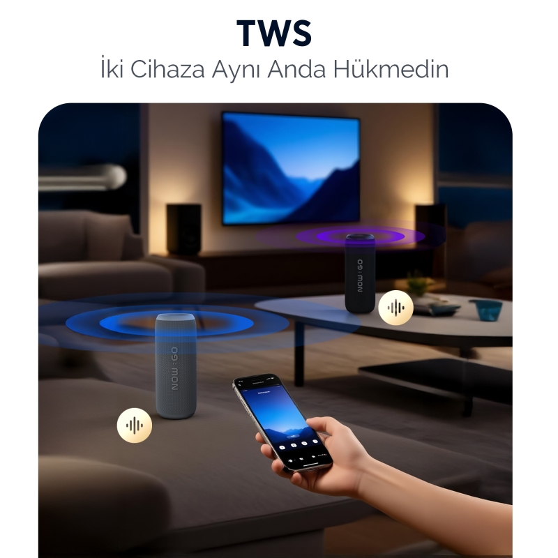 NowGo F6 20W RGB Speaker Su Geçirmez Taşınabilir Kablosuz Bluetooth Hoparlör Yeşil - 7