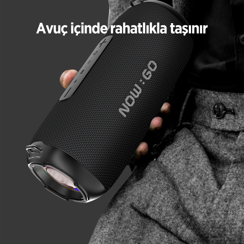 NowGo F8 40W RGB Speaker Su Geçirmez Taşınabilir Kablosuz Bluetooth Hoparlör Siyah - 8