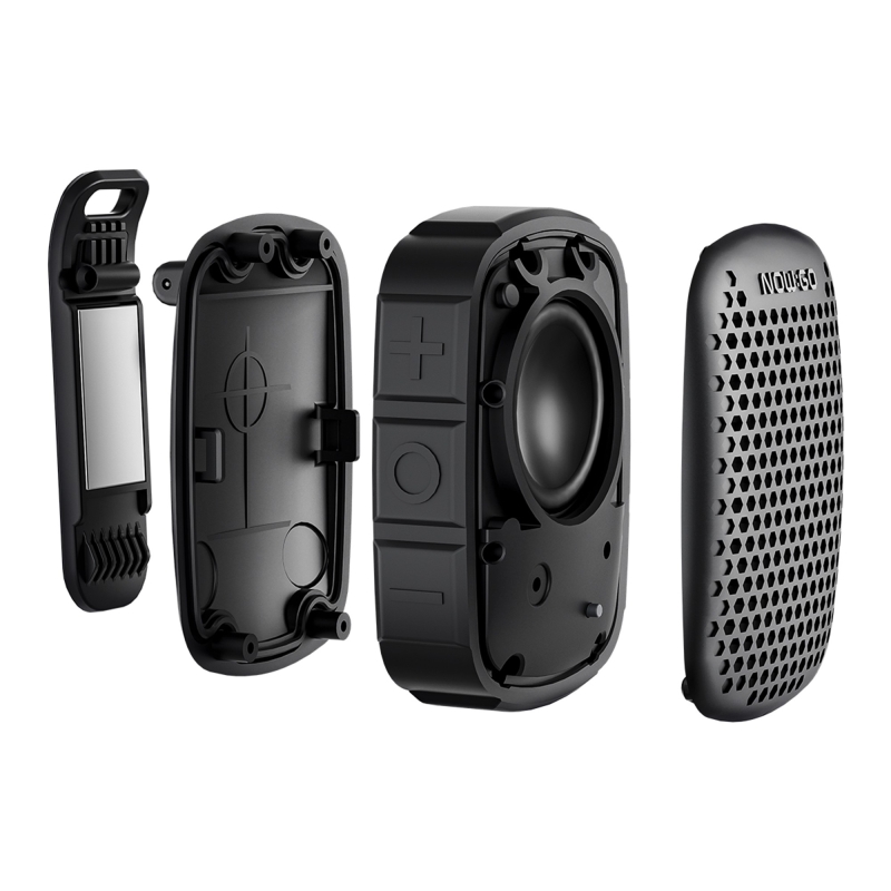 NowGo Lava Clip 5W Klipsli Su Geçirmez Taşınabilir Mini Bluetooth Hoparlör Bej - 10