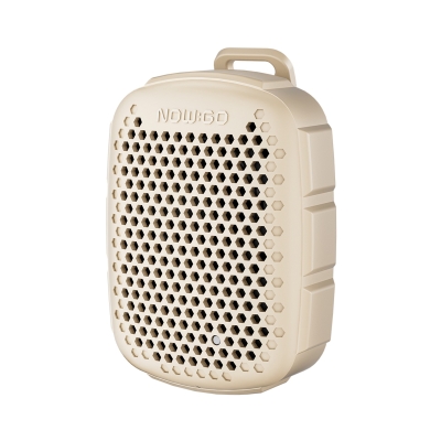 NowGo Lava Clip 5W Klipsli Su Geçirmez Taşınabilir Mini Bluetooth Hoparlör Bej - NowGo