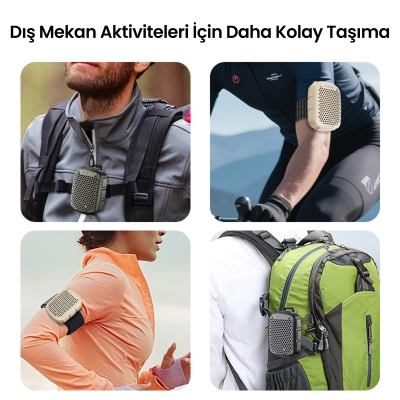 NowGo Lava Clip 5W Klipsli Su Geçirmez Taşınabilir Mini Bluetooth Hoparlör Bej - 7