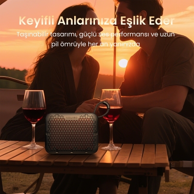 NowGo Stone M1 5W Su Geçirmez Taşınabilir Bluetooth 5.4 Hoparlör Gri - 6