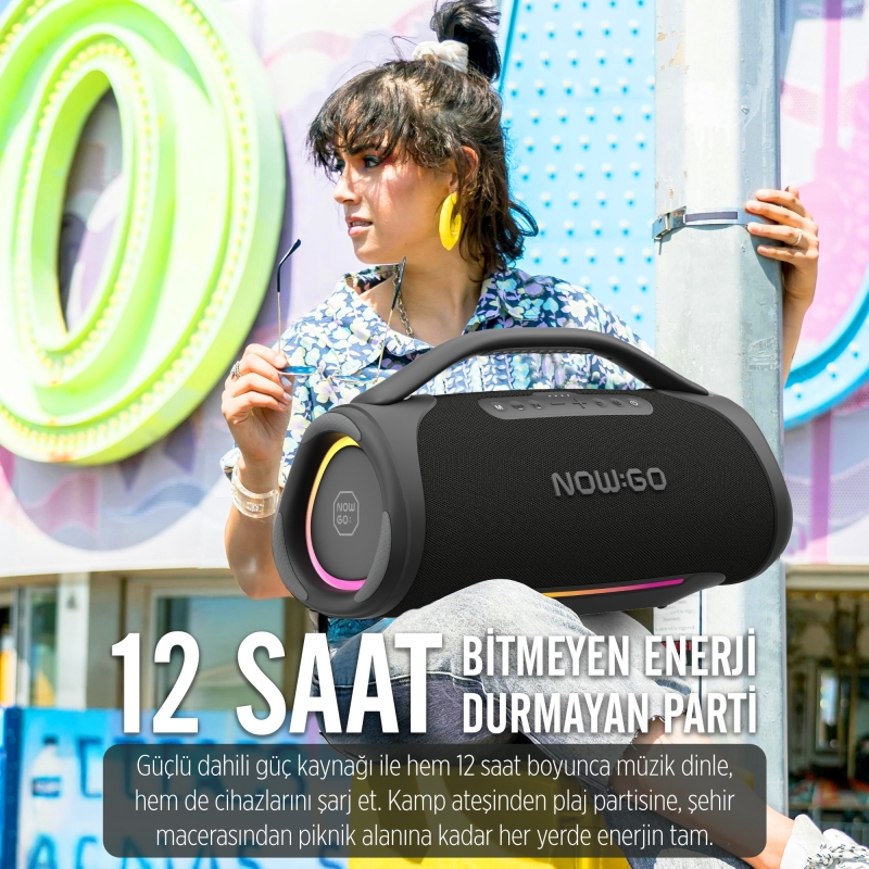 NowGo Storm 2 160W RGB Super Bass TWS Party Speaker Taşınabilir Kablosuz Bluetooth Hoparlör - 9