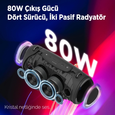 NowGo Storm Lite 80W RGB Super Bass TWS Party Speaker Taşınabilir Kablosuz Bluetooth Hoparlör - 4