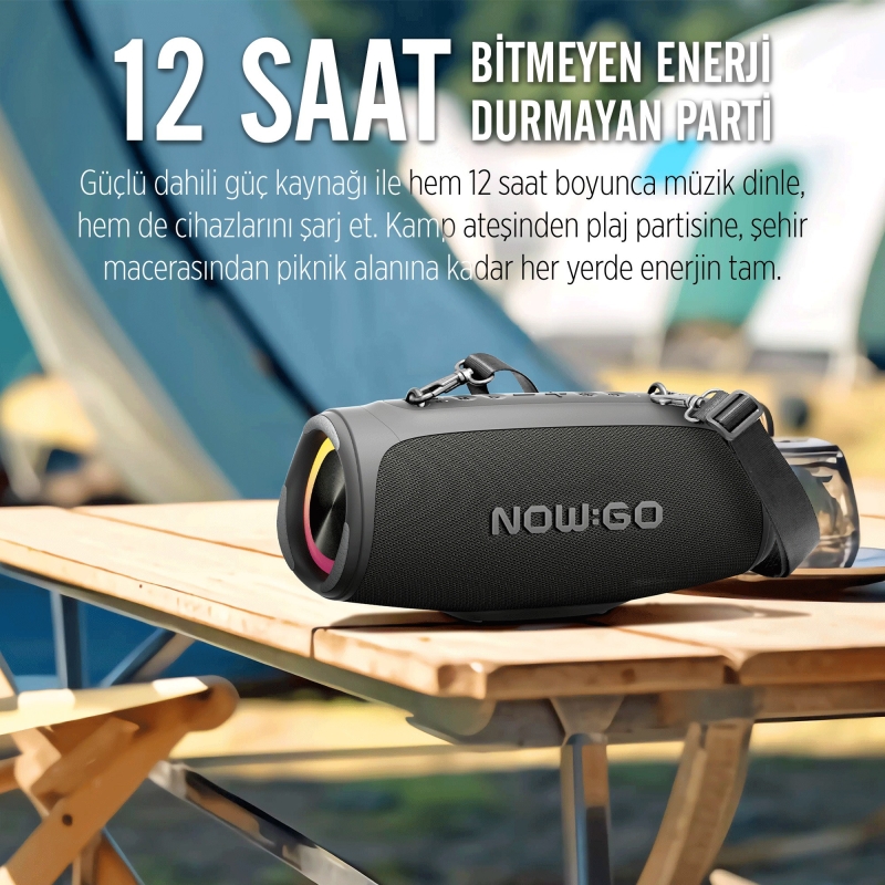 NowGo Storm S 60W RGB Super Bass TWS Party Speaker Taşınabilir Kablosuz Bluetooth Hoparlör - 8