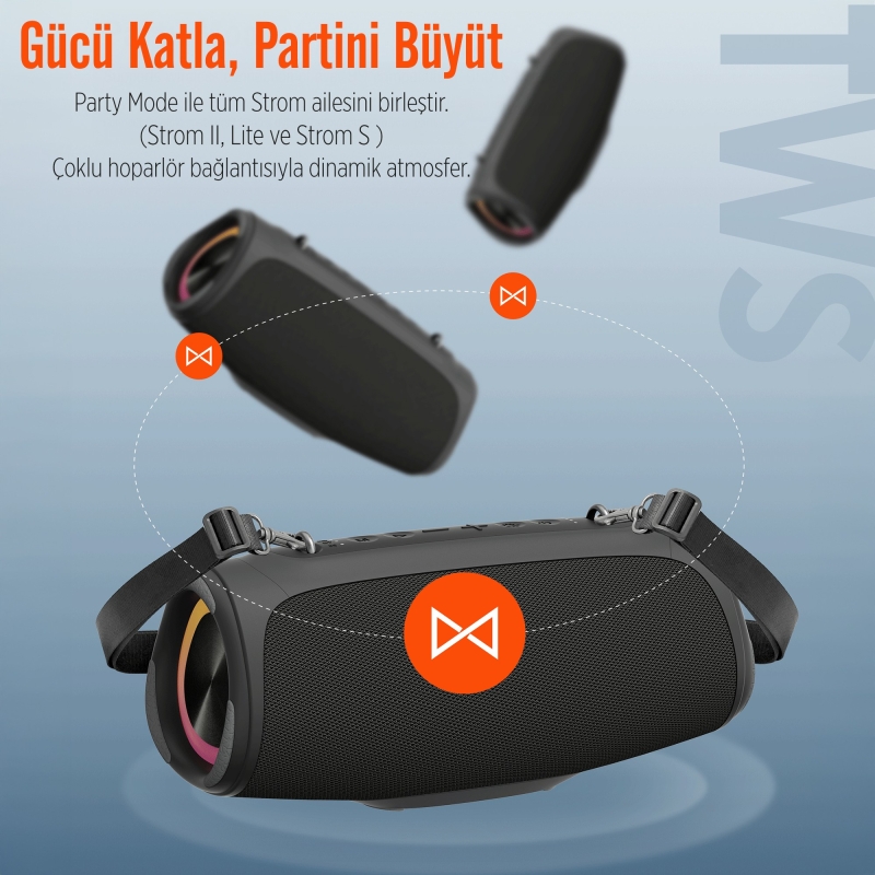 NowGo Storm S 60W RGB Super Bass TWS Party Speaker Taşınabilir Kablosuz Bluetooth Hoparlör - 5