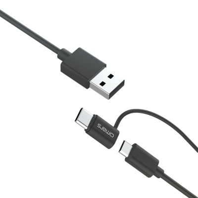 Omars 2'si 1 Arada Type-C Micro USB Şarj ve Data Kablosu 1.2 Metre - Omars
