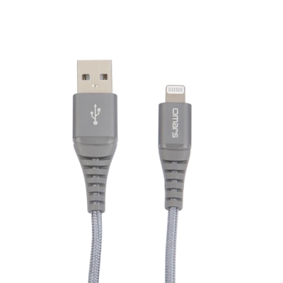 Omars MFI Lightning iPhone Hızlı Şarj ve Data Kablosu 1 Metre Gri - Omars