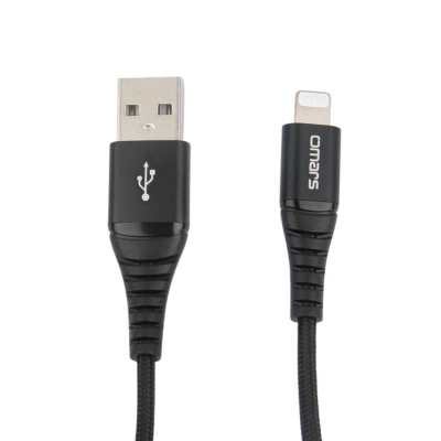 Omars MFI Lightning iPhone Hızlı Şarj ve Data Kablosu 1 Metre Siyah - Omars
