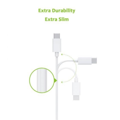 Omars USB Type-C 3A Hızlı Şarj ve Data Kablosu Beyaz 1 Metre - 2