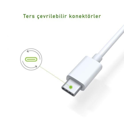 Omars USB Type-C 3A Hızlı Şarj ve Data Kablosu Beyaz 1 Metre - 3