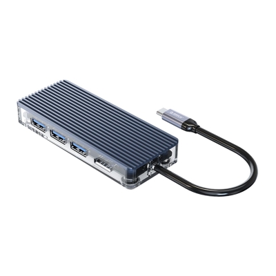 Orico 7 Portlu USB 3.0 100W HDMI TF/SD Kart Okuyucu Çoklayıcı HUB Gri - Orico
