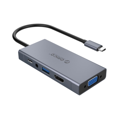 Orico Type-C to USB 3.0 HDMI VGA AUX PD Çoklayıcı Dönüştürücü HUB - Orico