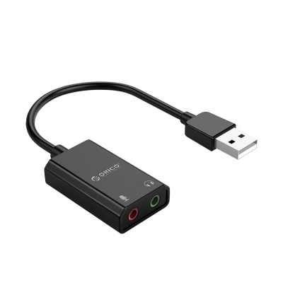 Orico USB 2.0 TRS 3.5mm Jack Girişli Harici Ses Kartı Siyah - Orico