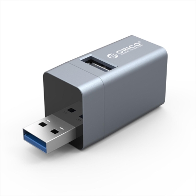 Orico USB-A 3.0 3 Portlu USB-A 3.0 / 2.0 Alüminyum Alaşım Mini Çoklayıcı Gri - Orico