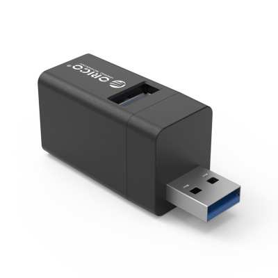Orico USB-A 3.0 3 Portlu USB-A 3.0 / 2.0 Alüminyum Alaşım Mini Çoklayıcı Siyah - Orico