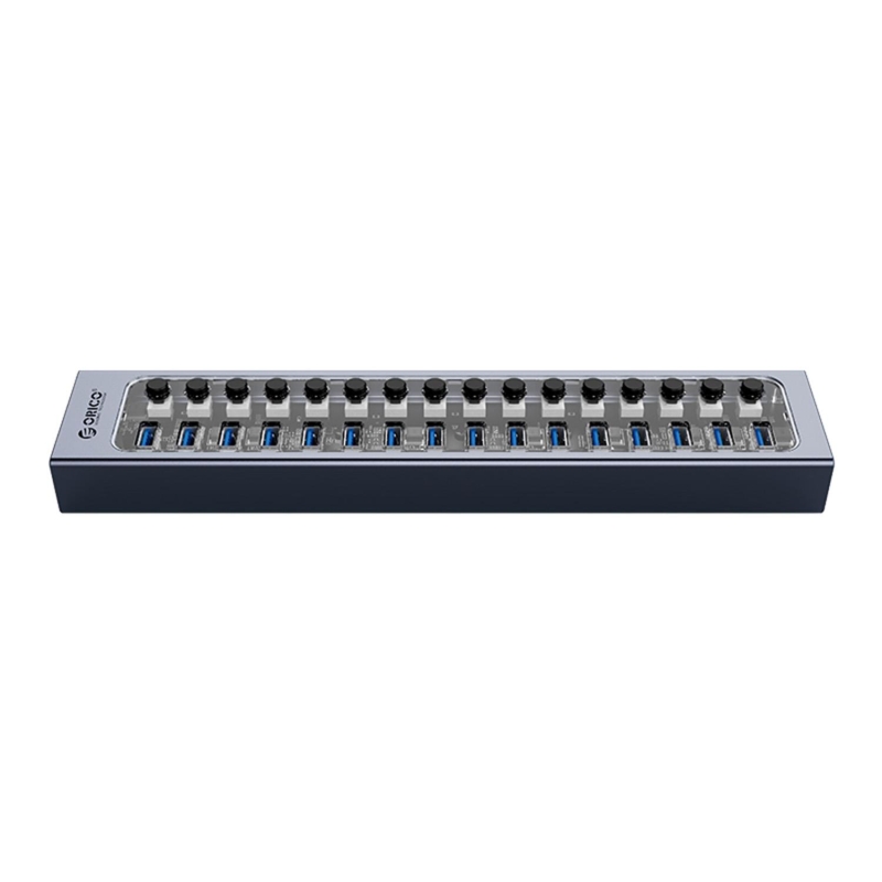 Orico USB3.0 Alüminyum 16 Portlu Anahtarlı USB Çoklayıcı Hub Şeffaf - 3