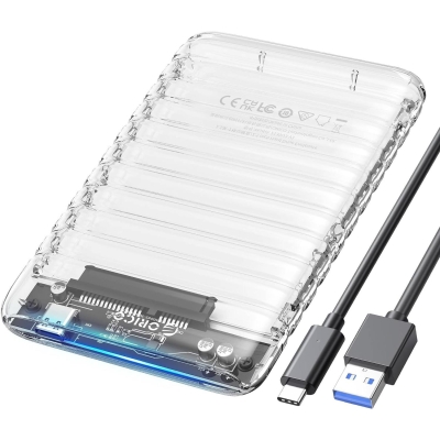 Orico USB3.2 Gen2 6Gbps Type-C 2.5” inch SATA SSD Hard Disk Kutusu Şeffaf - Orico